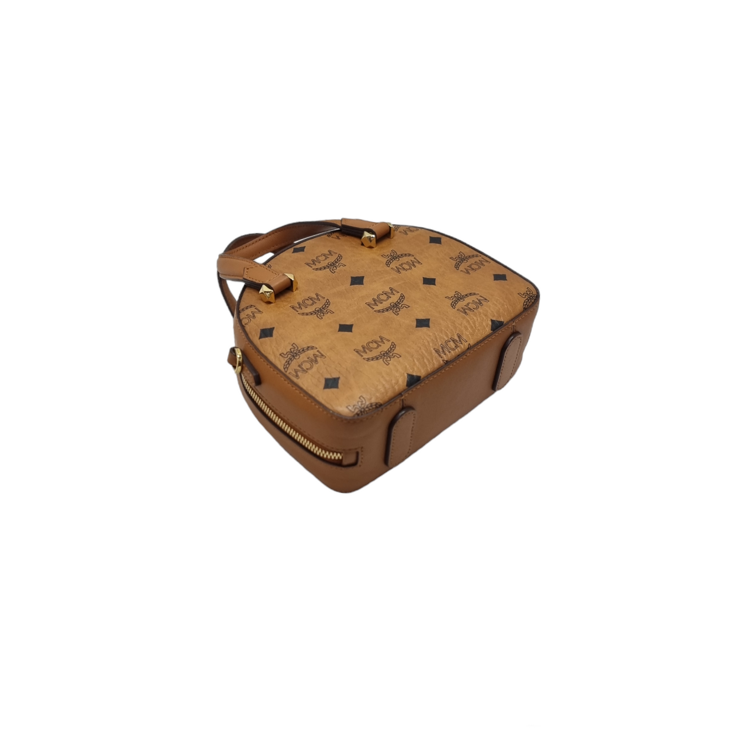 MCM Visetos Year Of The Mouse Mini Leather Tote Ghw (Cognac)