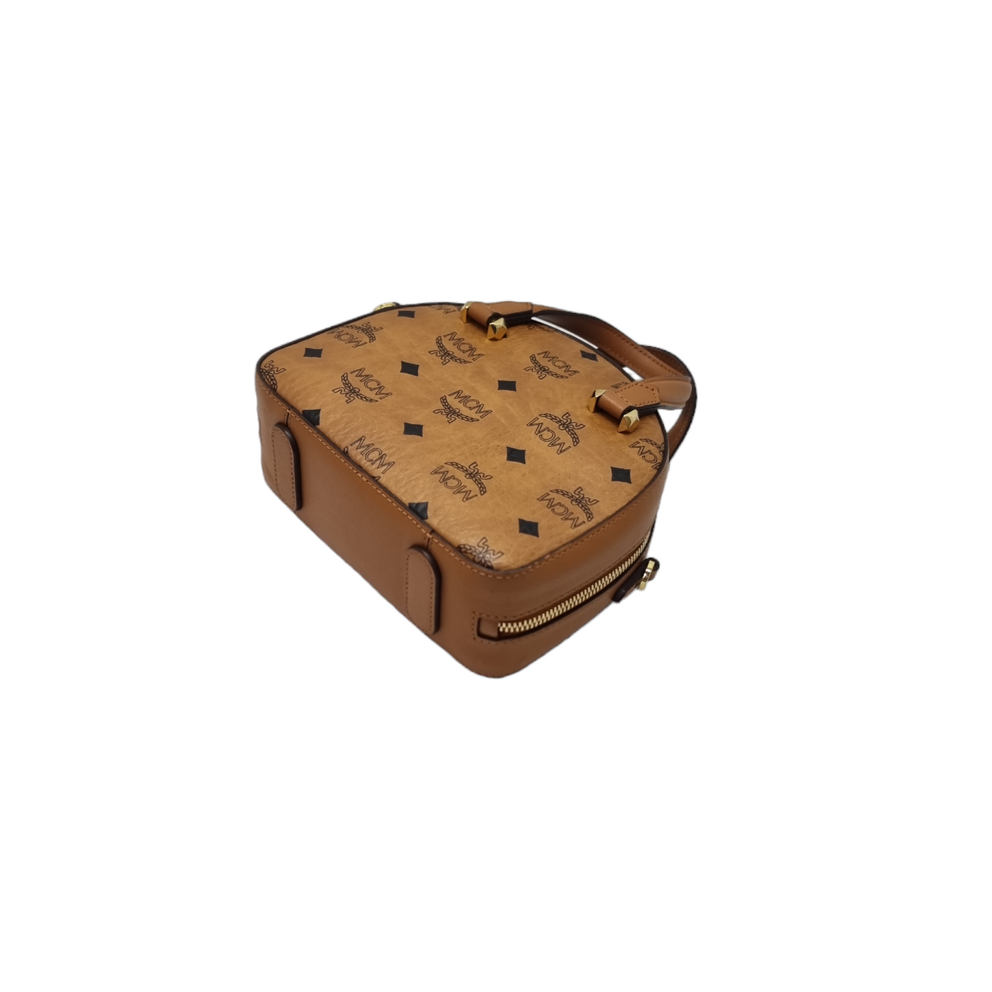 MCM Visetos Year Of The Mouse Mini Leather Tote Ghw (Cognac)