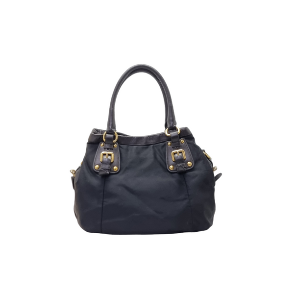 Prada Nylon Jacquard Tote Ghw (Black)