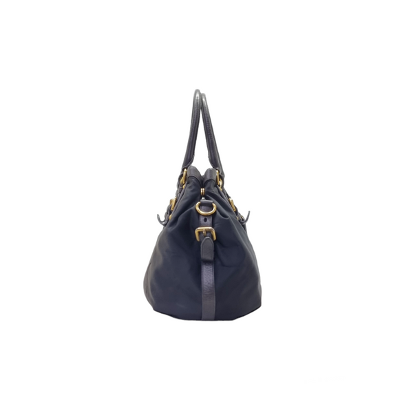 Prada Nylon Jacquard Tote Ghw (Black)