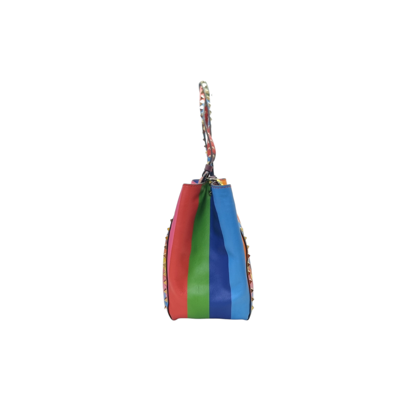 Valentino Garavani Rockstud Rainbow Printed Leather Tote Shw (Rainbow)