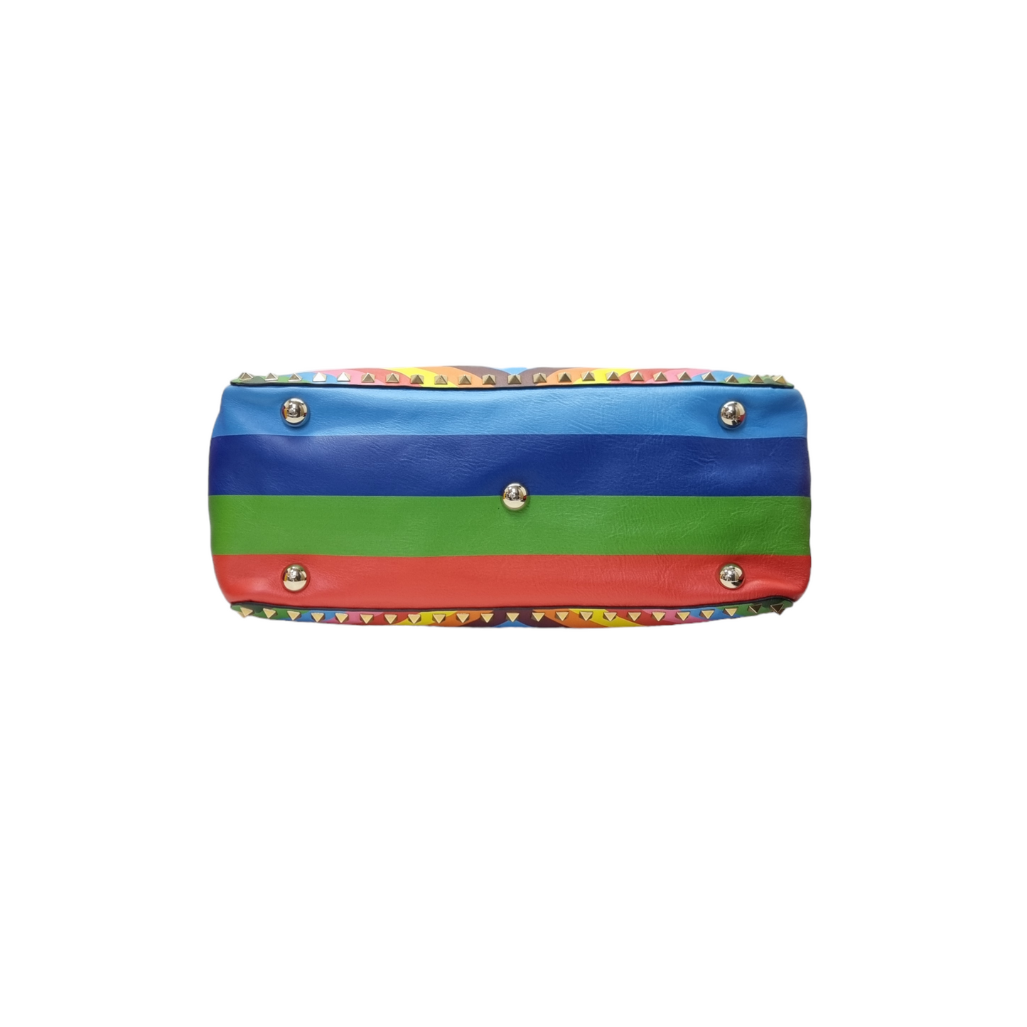 Valentino Garavani Rockstud Rainbow Printed Leather Tote Shw (Rainbow)