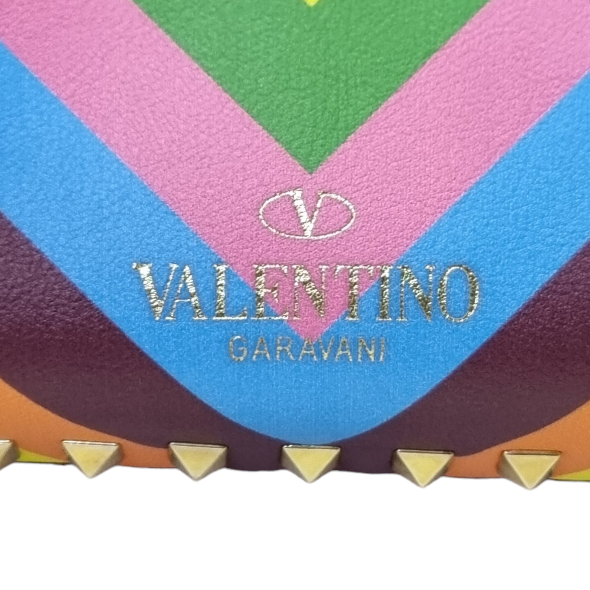Valentino Garavani Rockstud Rainbow Printed Leather Tote Shw (Rainbow)