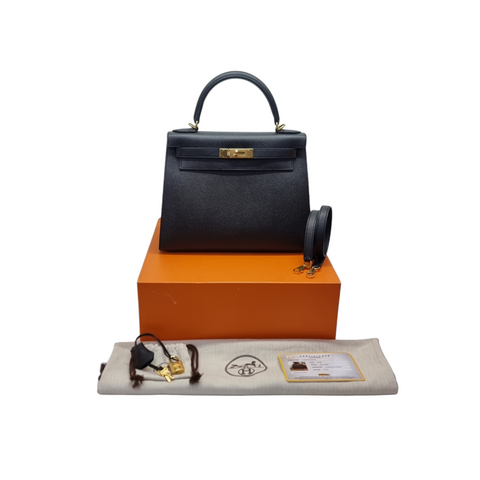 Hermes Kelly 28 Epsom Leather Ghw (Black)