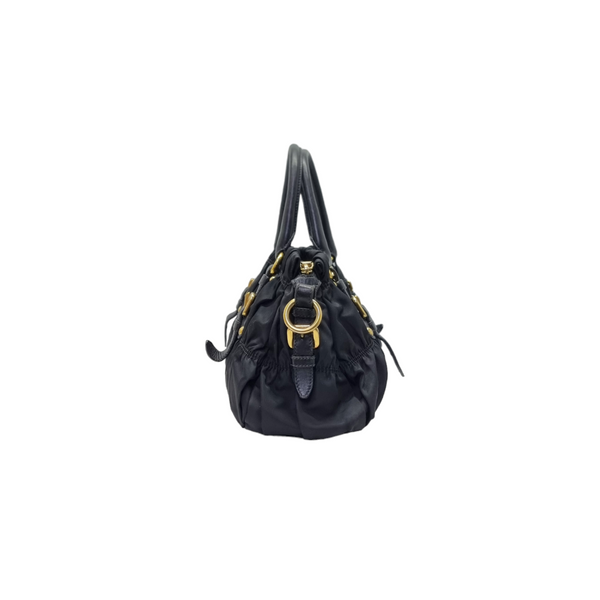 Prada BN1407 Gaufre Nylon Tote Ghw (Black)