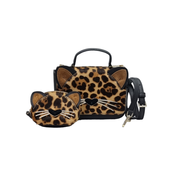 Kate Spade Run Wild Leopard Prt Mini Janine Crossbody + Dumpling Coin Purse Ghw (Blk/Brown)