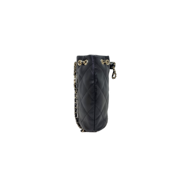 Chanel Backpack Shiny Lambskin Ghw (Black)