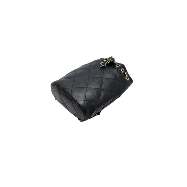 Chanel Backpack Shiny Lambskin Ghw (Black)