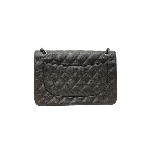 Chanel Classic Jumbo Double Flap Caviar Shw (Olive Green)