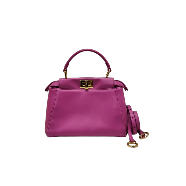 Fendi Peekaboo Mini Nappa Leather Tote Bag Ghw (Fuchsia)