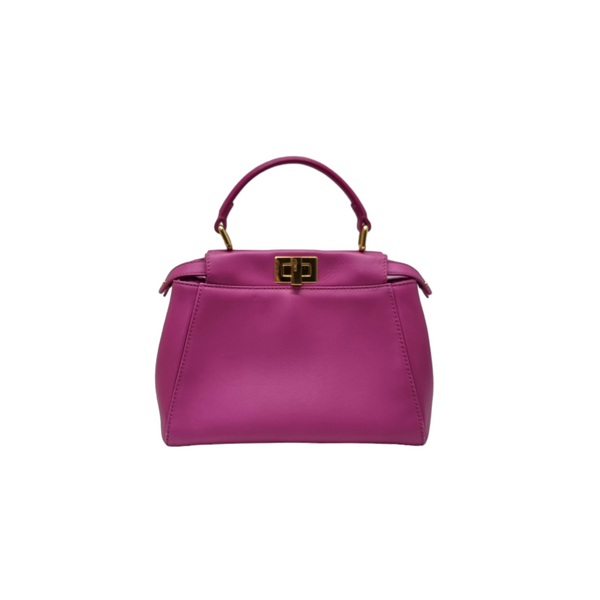 Fendi Peekaboo Mini Nappa Leather Tote Bag Ghw (Fuchsia)