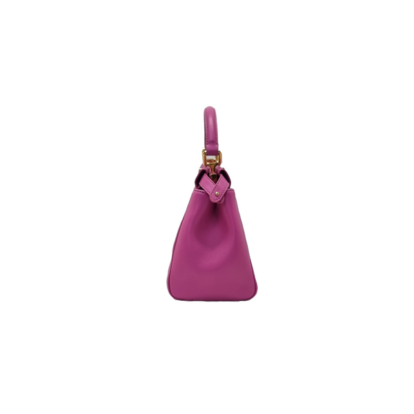 Fendi Peekaboo Mini Nappa Leather Tote Bag Ghw (Fuchsia)