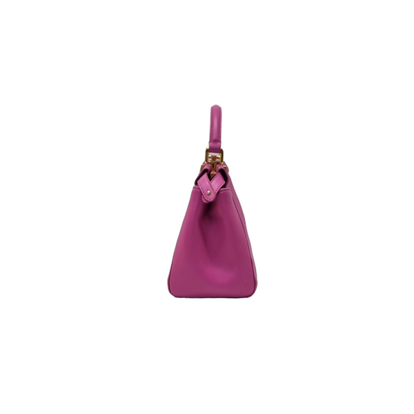 Fendi Peekaboo Mini Nappa Leather Tote Bag Ghw (Fuchsia)