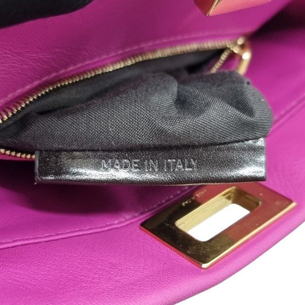 Fendi Peekaboo Mini Nappa Leather Tote Bag Ghw (Fuchsia)