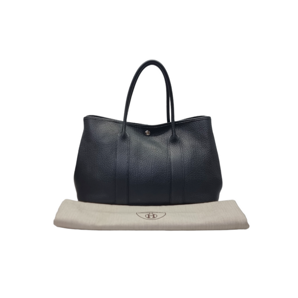 Hermes Garden Party 36 Negonda Pebbled Leather Phw (Black)