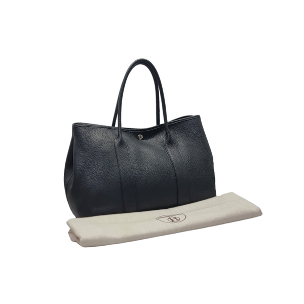 Hermes Garden Party 36 Negonda Pebbled Leather Phw (Black)