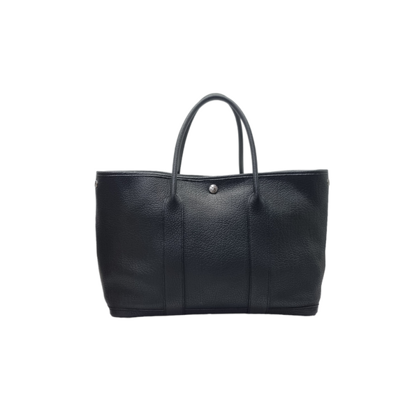 Hermes Garden Party 36 Negonda Pebbled Leather Phw (Black)