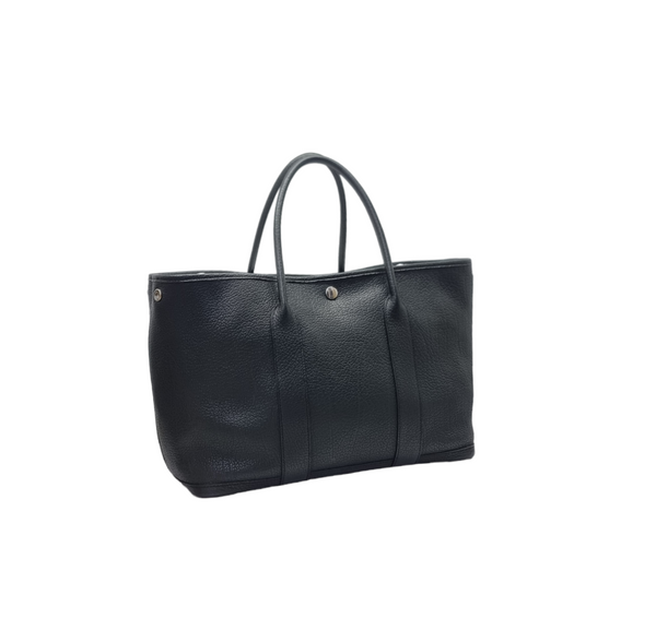 Hermes Garden Party 36 Negonda Pebbled Leather Phw (Black)