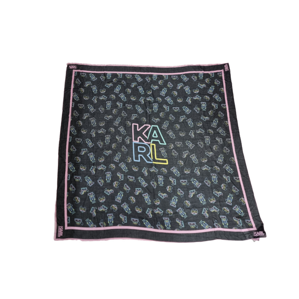 Karl Lagerfeld K/Kocktail Neon Scarf (Black Multicolor)