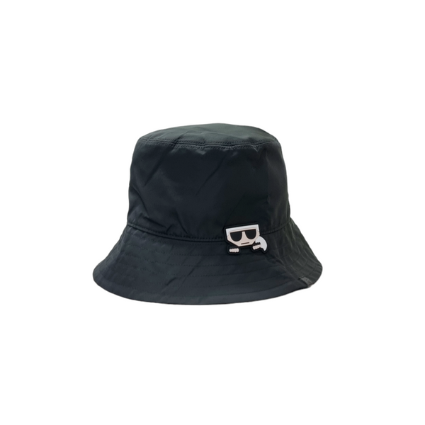 Karl Lagerfeld K/Kocktail Cotton Bucket Hat (Black)