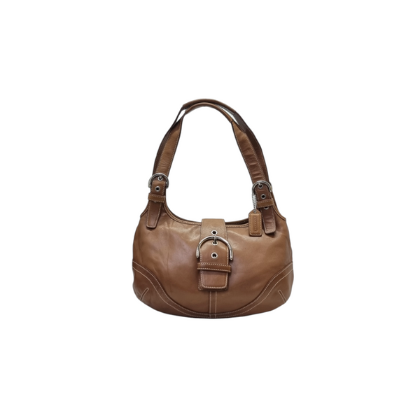 Coach Soho Leather Buckle Hobo Bag Shw (Brown)