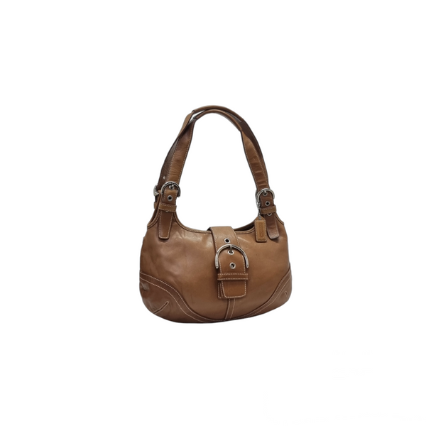 Coach Soho Leather Buckle Hobo Bag Shw (Brown)