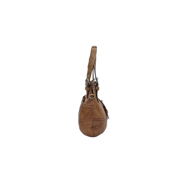 Coach Soho Leather Buckle Hobo Bag Shw (Brown)