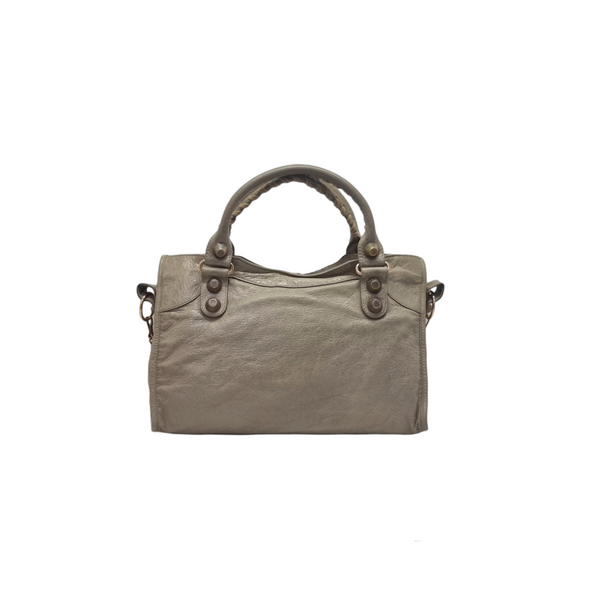 Balenciaga Giant City Lambskin Shoulder Bag Ghw (Greyish Beige)