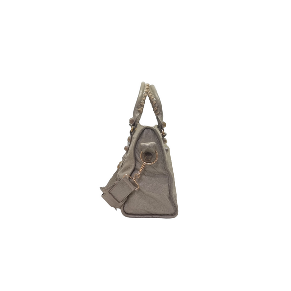 Balenciaga Giant City Lambskin Shoulder Bag Ghw (Greyish Beige)