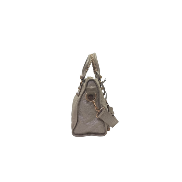 Balenciaga Giant City Lambskin Shoulder Bag Ghw (Greyish Beige)