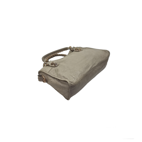 Balenciaga Giant City Lambskin Shoulder Bag Ghw (Greyish Beige)