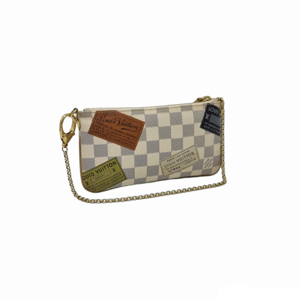 Louis Vuitton Mini Pochette Milla Trunks Labels MM Damier Azur Ghw