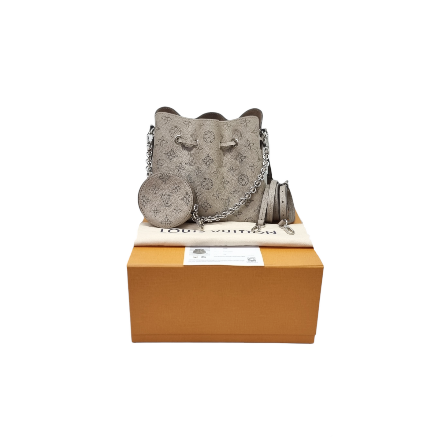 Louis Vuitton Bella Mahina Perforated Calf Leather Shw (Galet Gray)