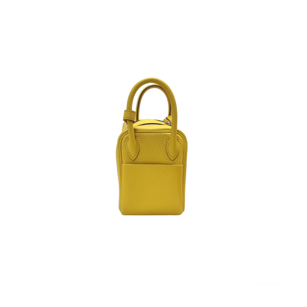 Hermes Mini Lindy Taurillon Clemence Jaune Ambre Shw