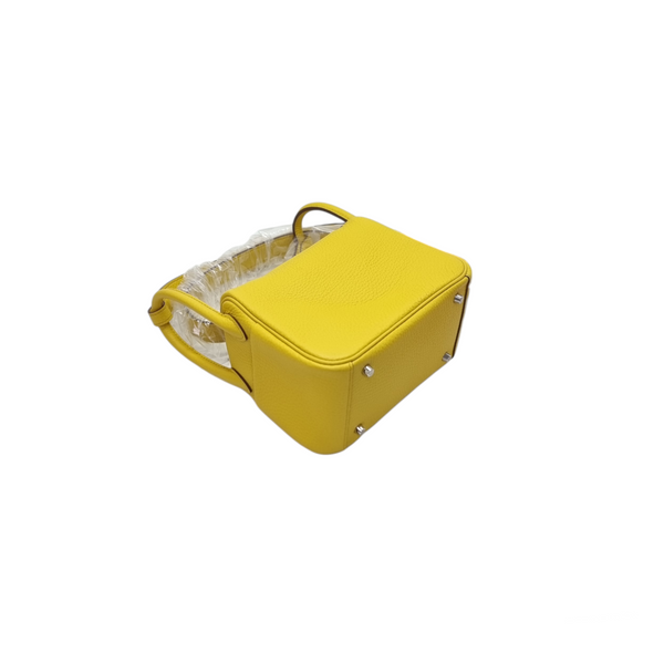 Hermes Mini Lindy Taurillon Clemence Jaune Ambre Shw