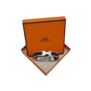 Hermes Clic HH Bracelet Brushed Palladium Hw (Black)