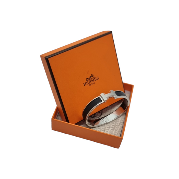 Hermes Clic HH Bracelet Brushed Palladium Hw (Black)