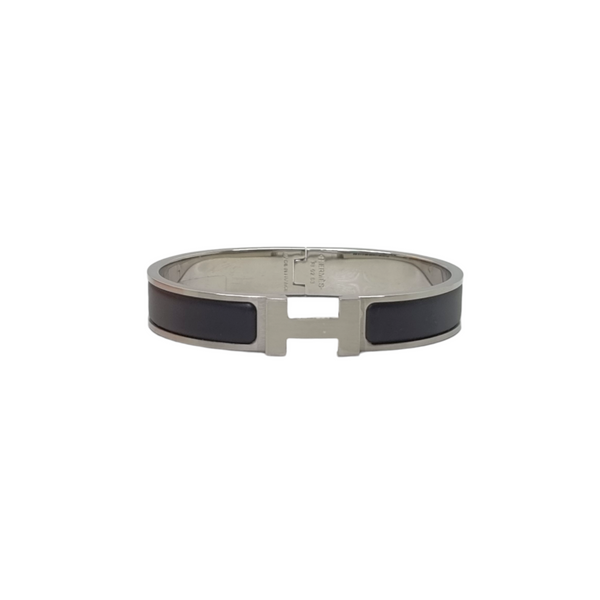 Hermes Clic HH Bracelet Brushed Palladium Hw (Black)