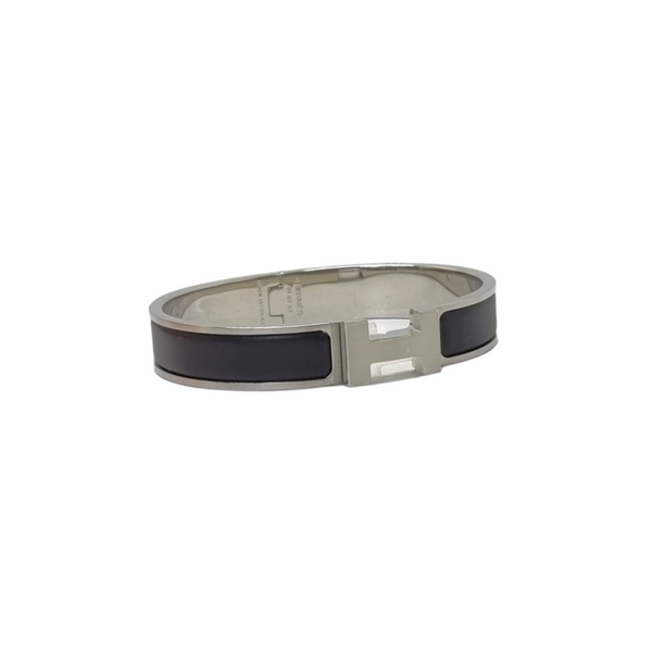 Hermes Clic HH Bracelet Brushed Palladium Hw (Black)