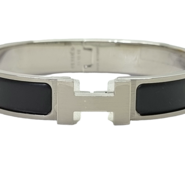 Hermes Clic HH Bracelet Brushed Palladium Hw (Black)