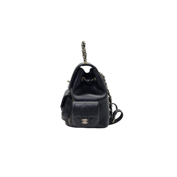 Chanel Backpack Medium Caviar Light Gold (Black)