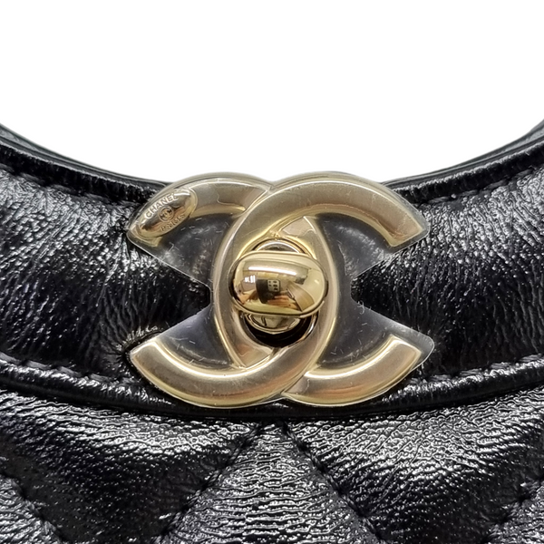 Chanel 31 Mini Shopping Tote Shiny Lambskin Ghw (Black)