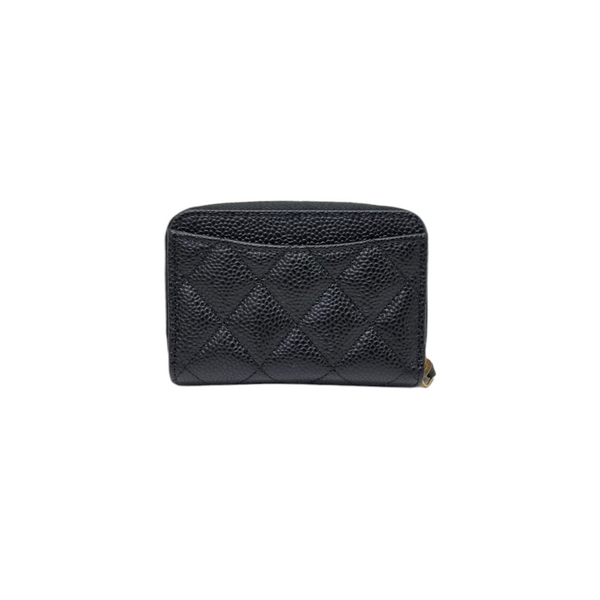 Chanel Compact Zippy Wallet Grained Calfskin Ghw (Black)