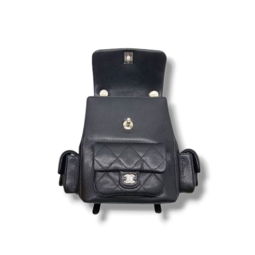 Chanel Backpack Medium Caviar Light Gold (Black)