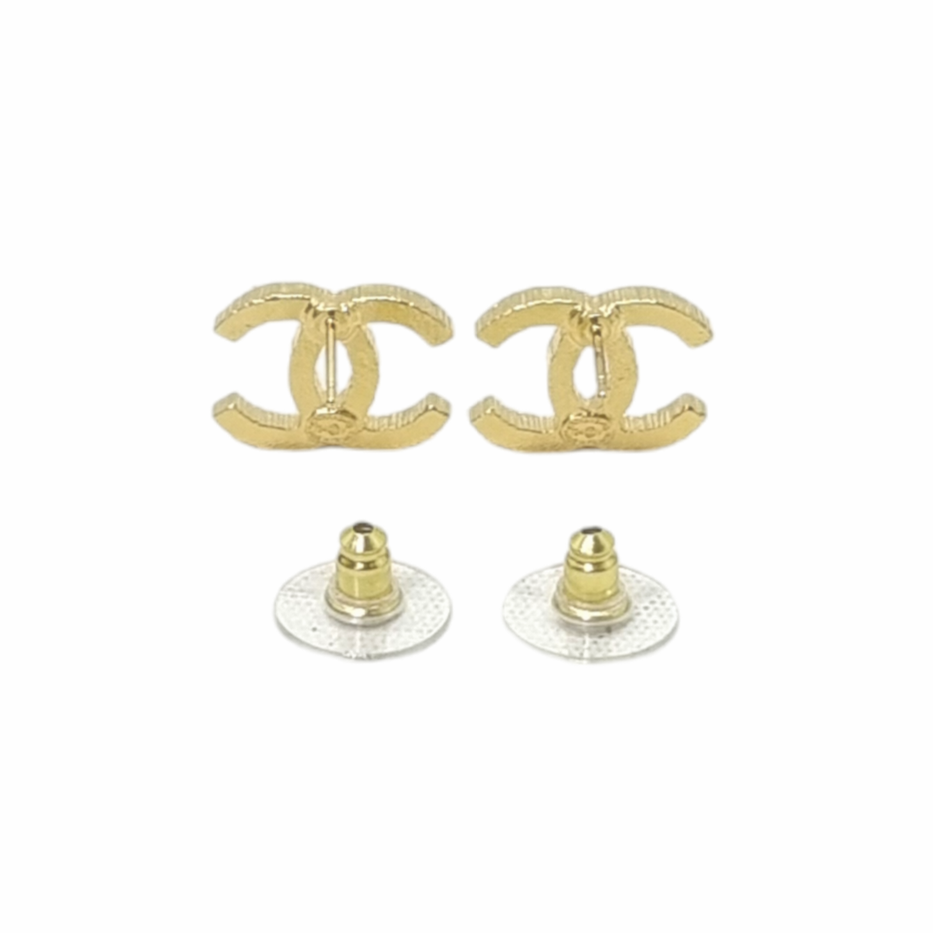 Chanel Earrings Strass Stud CC Logo Ghw