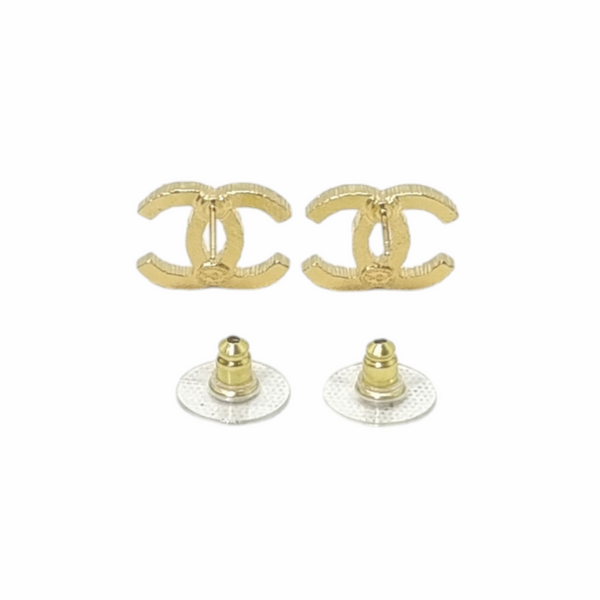 Chanel Earrings Strass Stud CC Logo Ghw