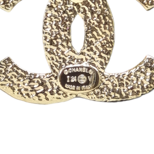 Chanel Earrings Stud CC Logo With Swarovski Light Gold