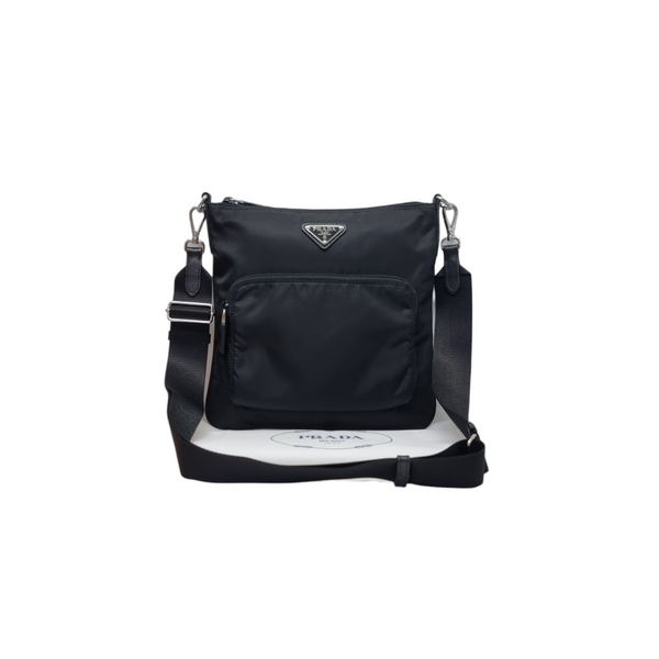 Prada 1BH716 Nylon Sling Bag Shw (Black)