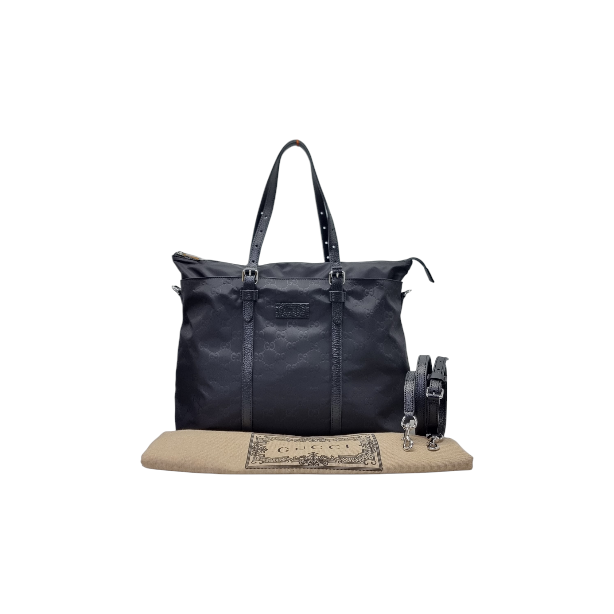 Gucci GG Guccissima Nylon Tote Shw (Black)