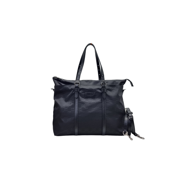 Gucci GG Guccissima Nylon Tote Shw (Black)